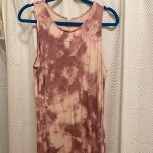 Old Navy Pink Sleeveless Dress Tie-Dye
